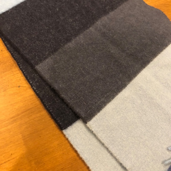 NWT Blue Striped Merino Wool/Cashmere Scarf - Picture 4 of 5